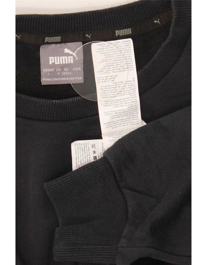 Pulover Puma pentru bărbați, bumbac mare, negru