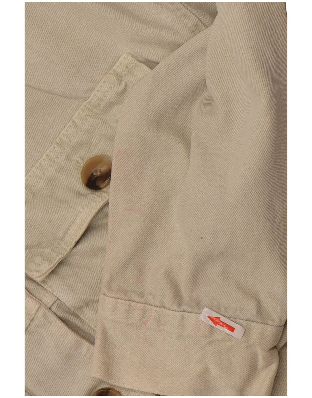 Jachetă de denim scurtă pentru femei Zara UK 10 mic bumbac alb