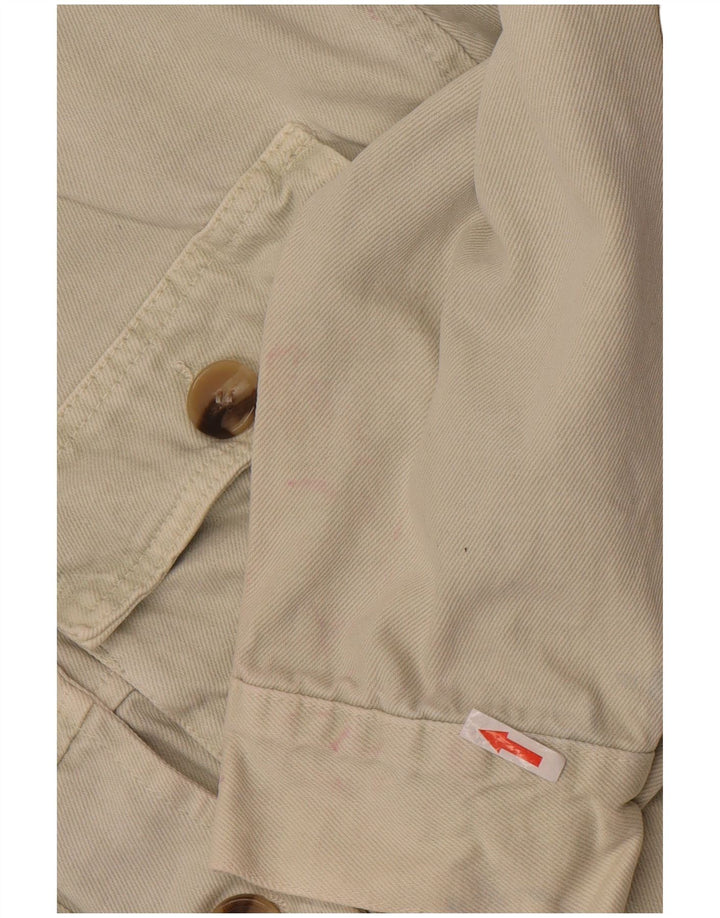 Jachetă de denim scurtă pentru femei Zara UK 10 mic bumbac alb