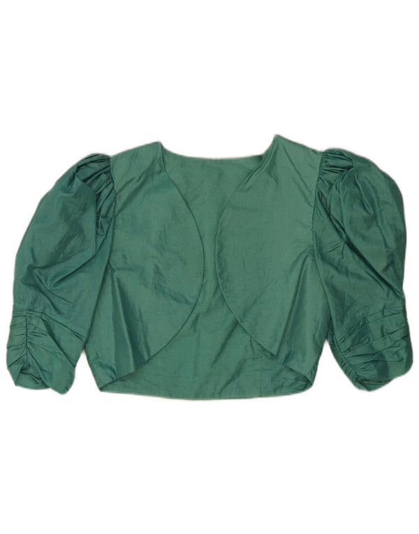 Top bolero vintage pentru femei cu mâneci 3/4 UK 10 mic verde