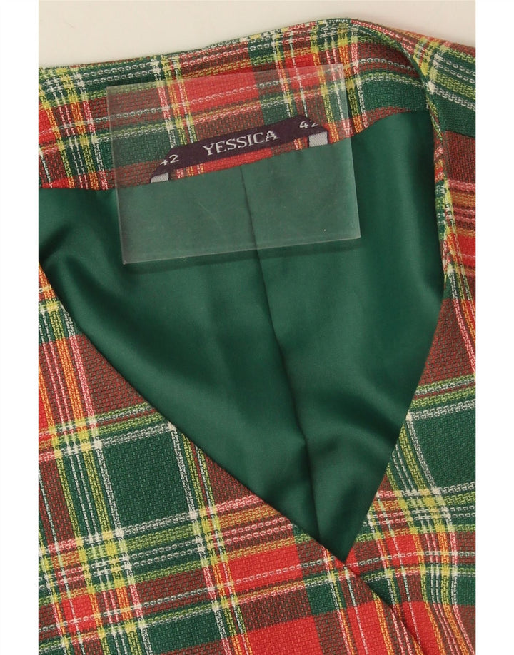 Blazer pentru femei Yessica, cu 5 nasturi, EU 42, viscoză mare, roșie, cu carouri