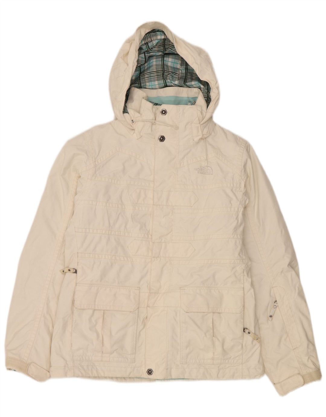 Jachetă de schi cu glugă The North Face pentru femei UK 10 Small White Poliester