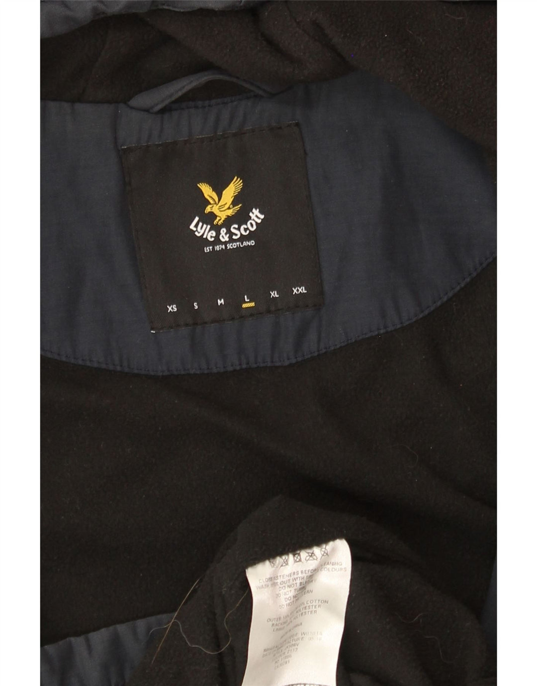 LYLE & SCOTT Jachetă de vânt pentru bărbați cu glugă, UK 40, mare, nailon bleumarin