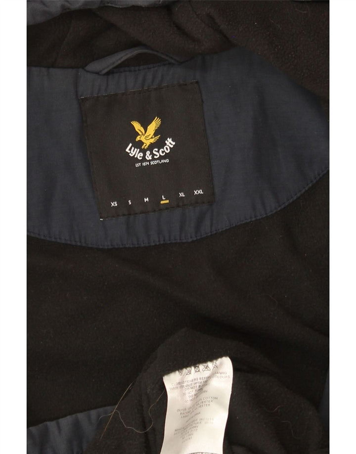 LYLE & SCOTT Jachetă de vânt pentru bărbați cu glugă, UK 40, mare, nailon bleumarin