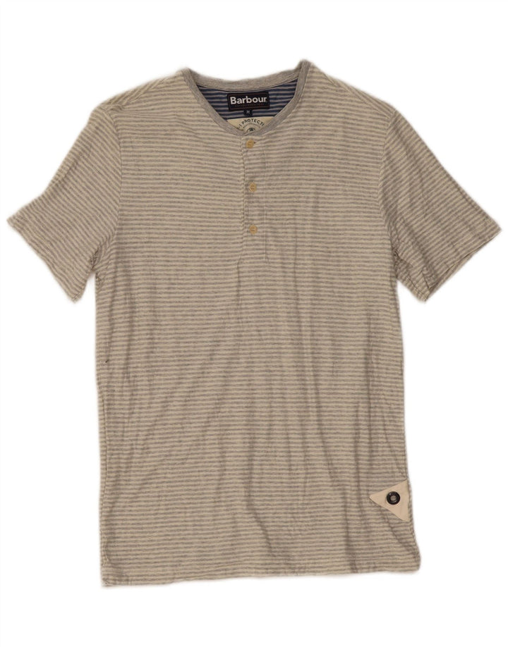 Tricou pentru bărbați Barbour Top Mediu Gri cu dungi