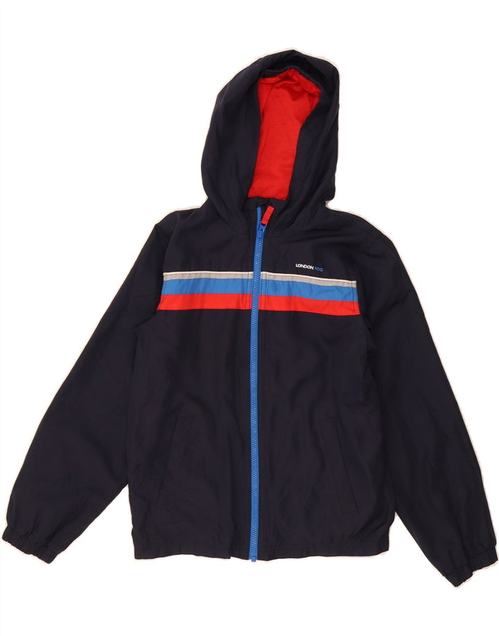 LONDON FOG Boys Windbreaker Jacket 10-11 Years Medium Navy Blue Vintage London Fog and Second-Hand London Fog from Messina Hembry 