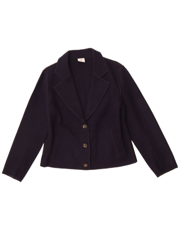 Sacou blazer pentru femei Lee Cooper cu 3 nasturi UK 12 Poliester mediu bleumarin