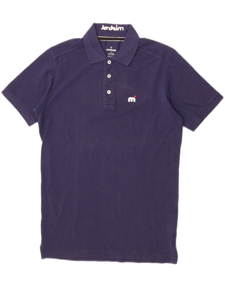 MISTRAL Mens Polo Shirt Small Navy Blue Cotton Vintage Mistral and Second-Hand Mistral from Messina Hembry 