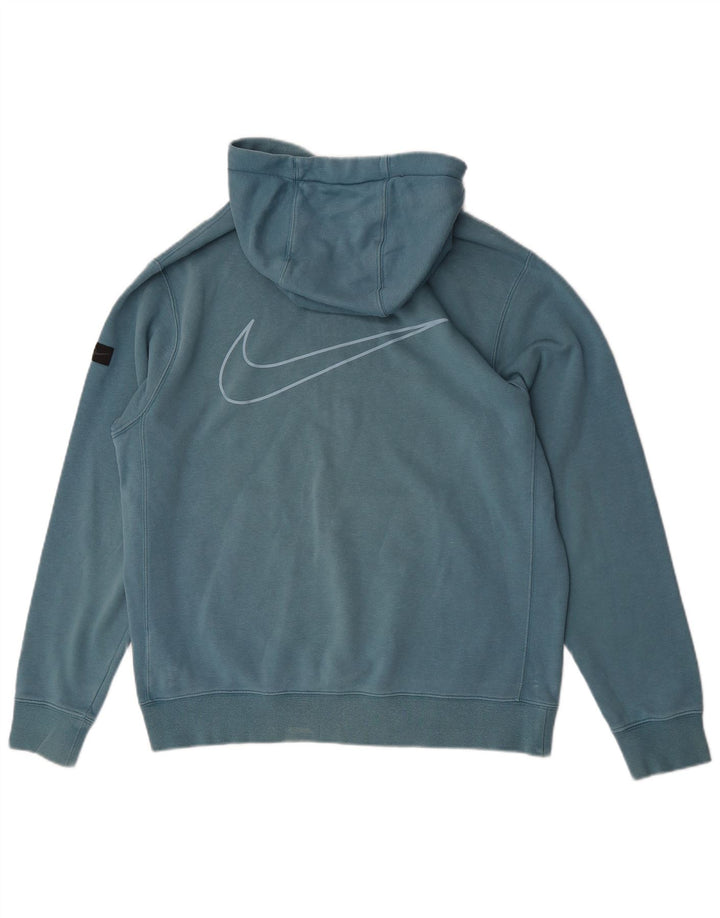 Pulover Nike pentru bărbați cu glugă grafic, bumbac albastru mediu