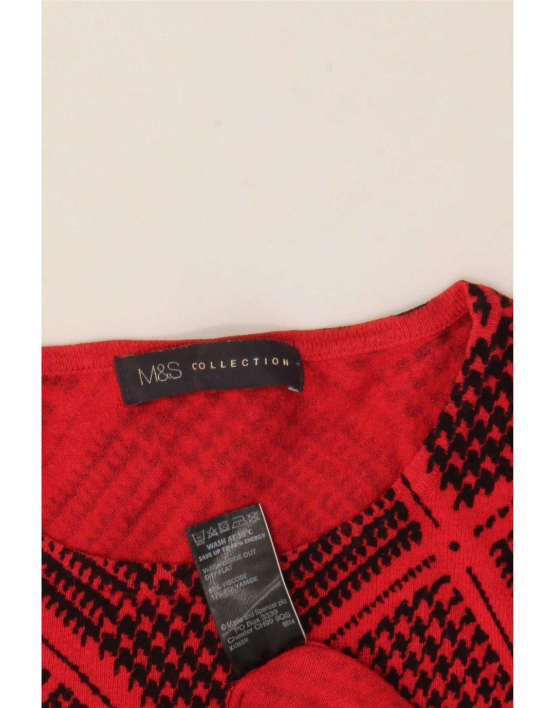 Pulover pentru femei Marks & Spencer cu gâtul cu barca UK 12 Medium Red