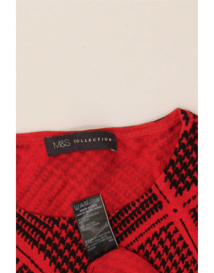Pulover pentru femei Marks & Spencer cu gâtul cu barca UK 12 Medium Red