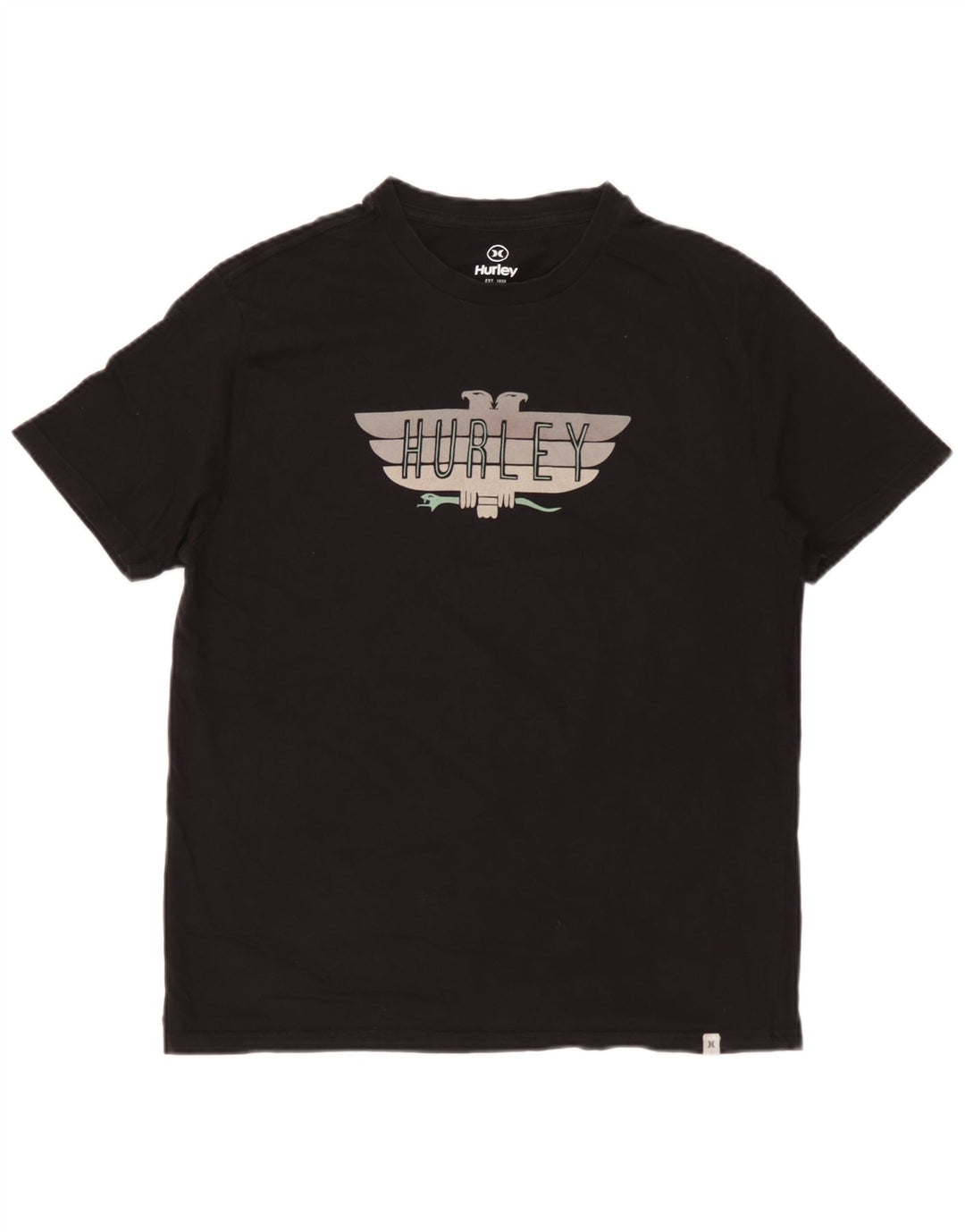 Tricou grafic pentru bărbați Hurley Top mediu din bumbac negru