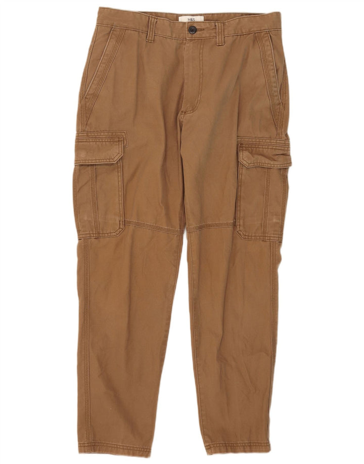 Pantaloni cargo subțiri pentru bărbați Marks & Spencer L32 L27 bumbac bej