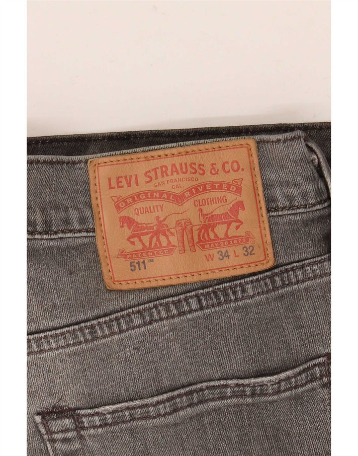 Blugi Levi's 511 Slim pentru bărbați W34 L32 bumbac gri