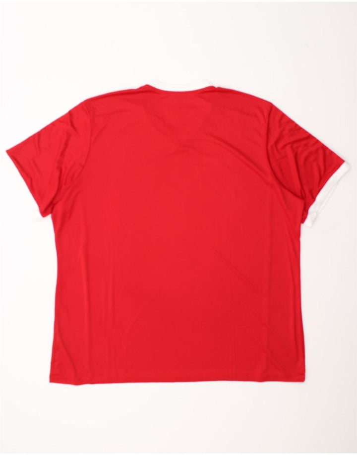 Tricou Adidas Climalite pentru bărbați Top 3XL Roșu Poliester Colorblock