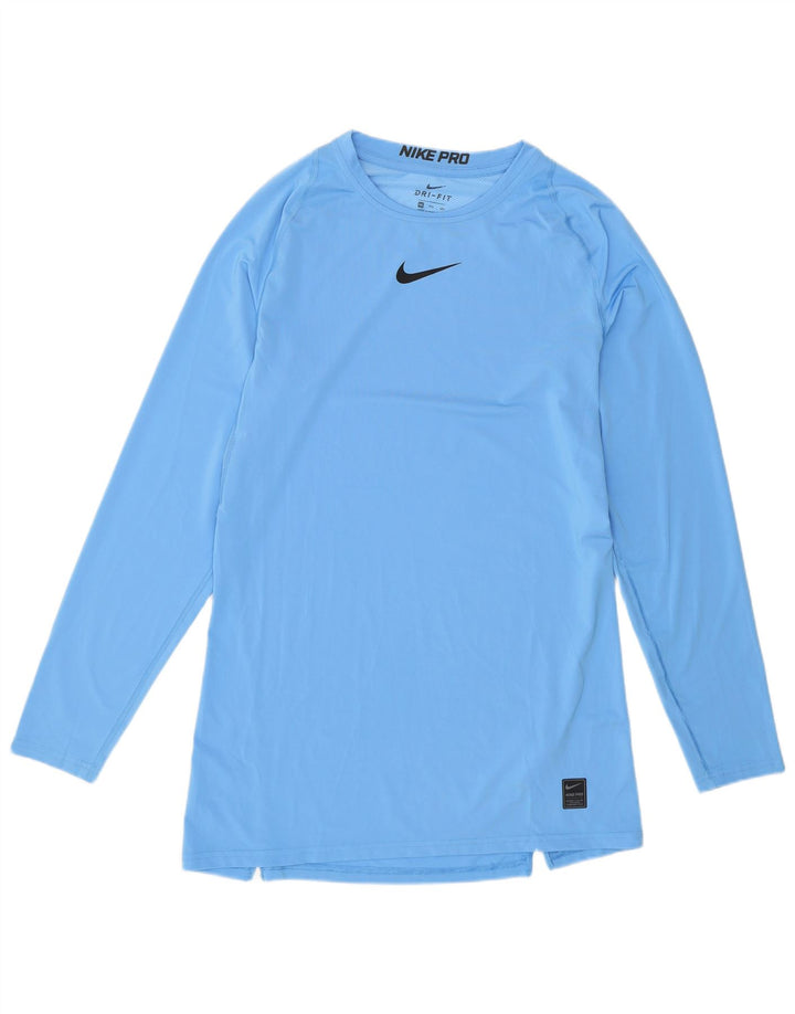 Nike pentru bărbați Dri Fit Top cu mânecă lungă 2XL, poliester albastru