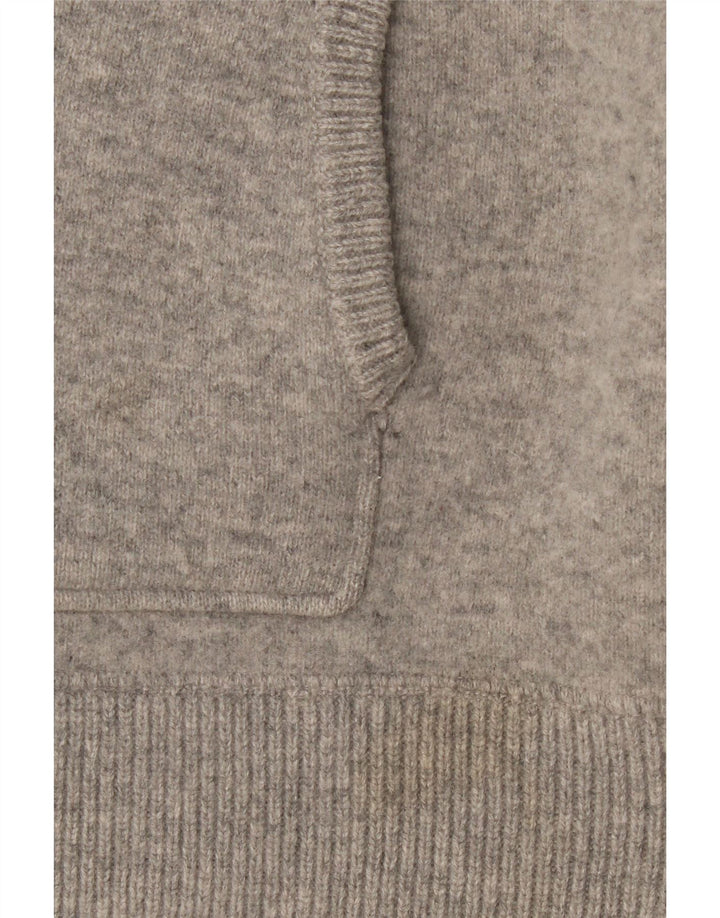Pulover cardigan cu glugă Zara pentru femei UK 14 Lână gri mediu