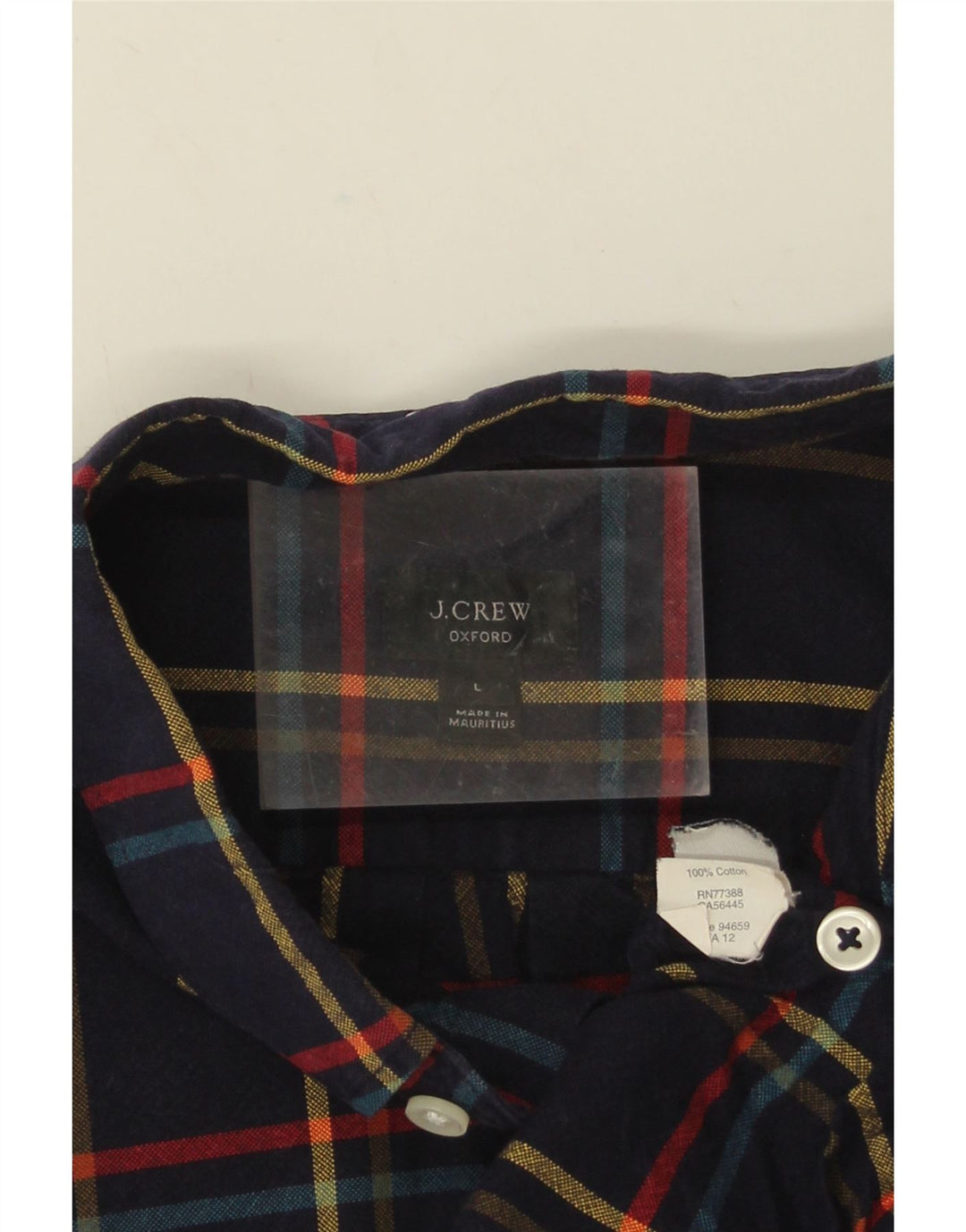Cămașă de flanel pentru bărbați J. Crew, din bumbac cu carouri, albastru bleumarin