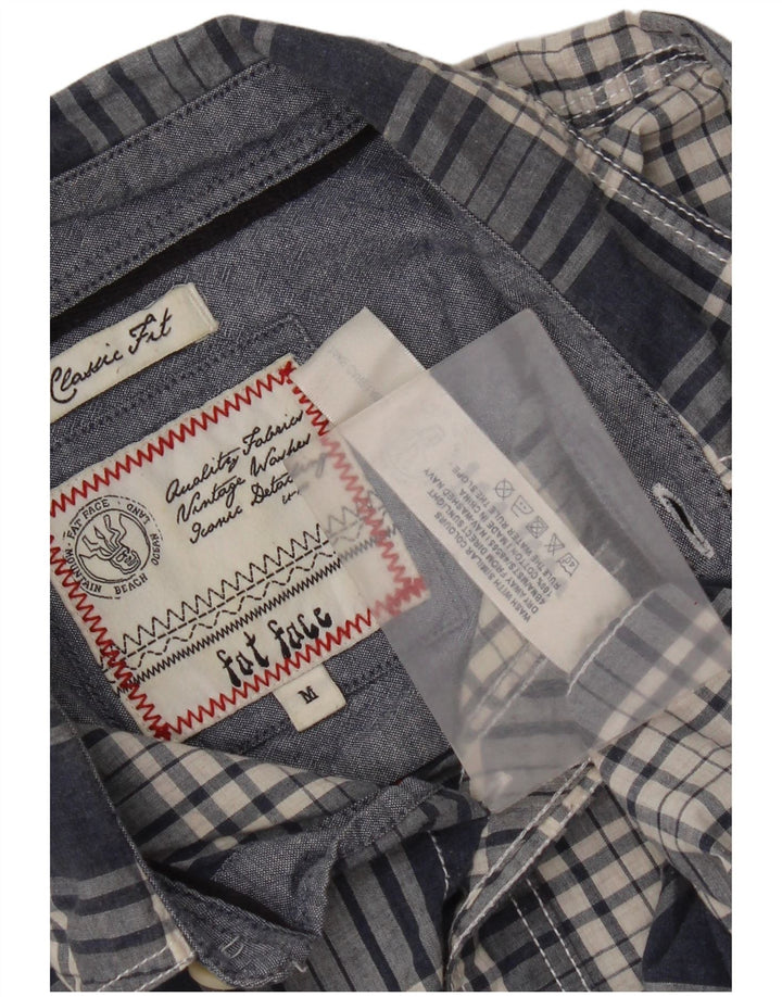 Cămașă pentru bărbați Fat Face Classic Fit Bumbac cu carouri, albastru bleumarin mediu