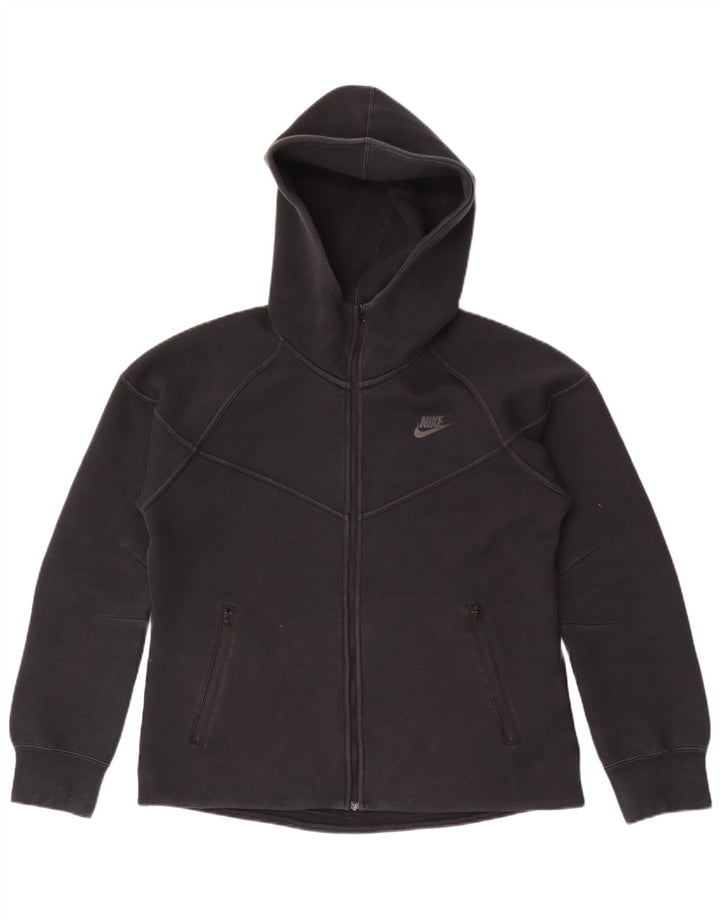 Pulover Nike pentru bărbați, cu fermoar, bumbac mediu negru