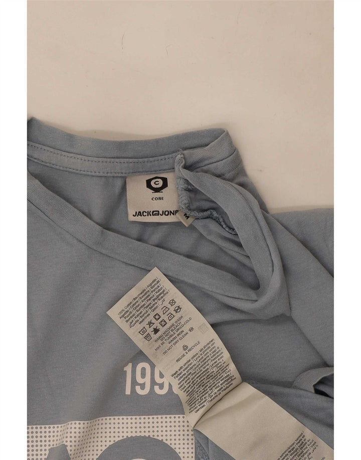 Tricou cu grafic Jack & Jones pentru bărbați Top din bumbac albastru mediu
