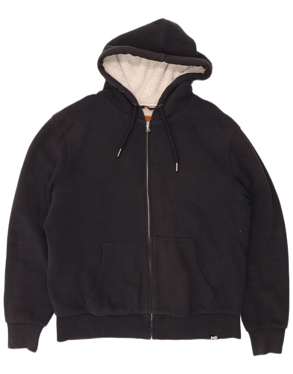 Pulover Superdry Sherpa Zip pentru bărbați, bumbac bleumarin 2XL