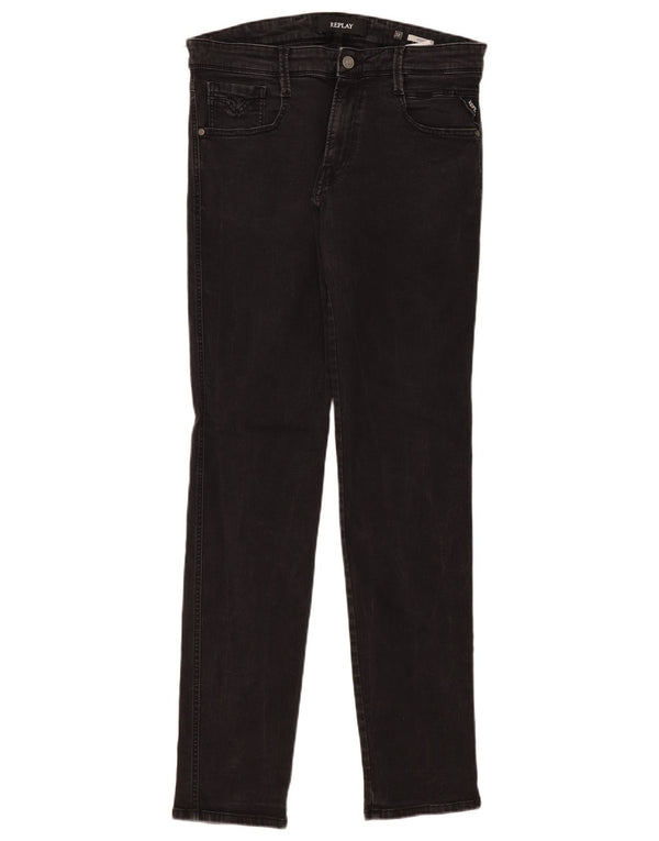 Replay Anbass Skinny Jeans pentru bărbați W32 L34, bumbac negru