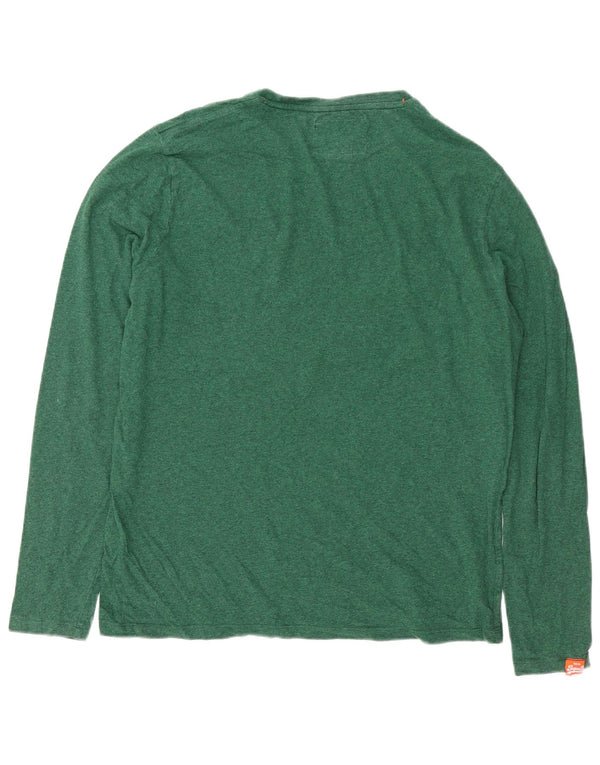 Top pentru bărbați Superdry cu mânecă lungă 2XL, verde pătat