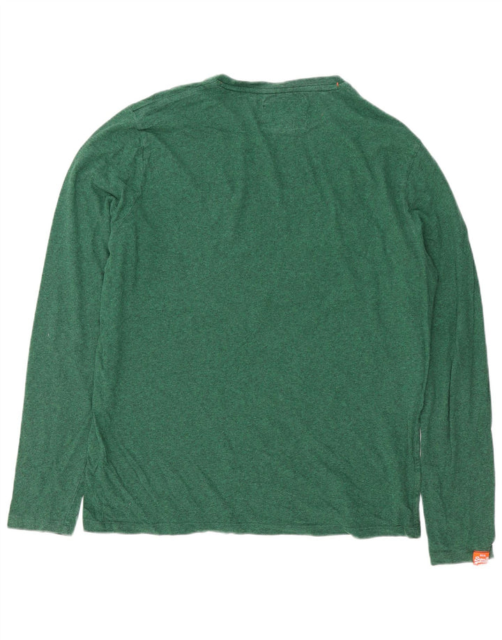 Top pentru bărbați Superdry cu mânecă lungă 2XL, verde pătat