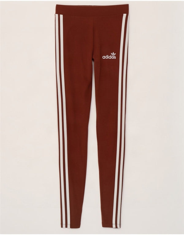 Leggings pentru femei Adidas UK 4 XS maro bumbac