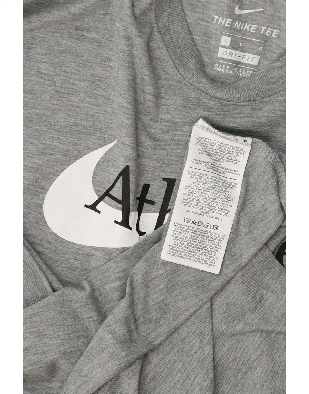 Tricou grafic NIKE Dri Fit pentru bărbați Top mare din poliester gri