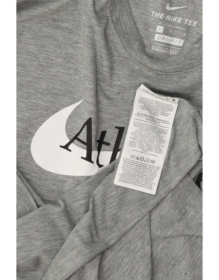 Tricou grafic NIKE Dri Fit pentru bărbați Top mare din poliester gri