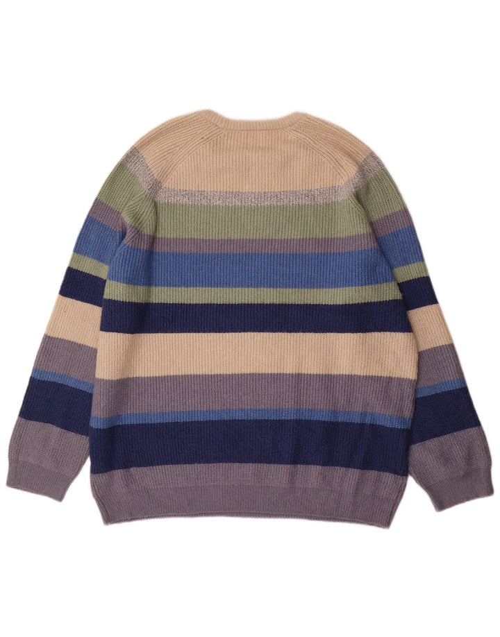 Pulover pentru bărbați Marks & Spencer, cu gât de barcă, 2XL, cu dungi multicolore