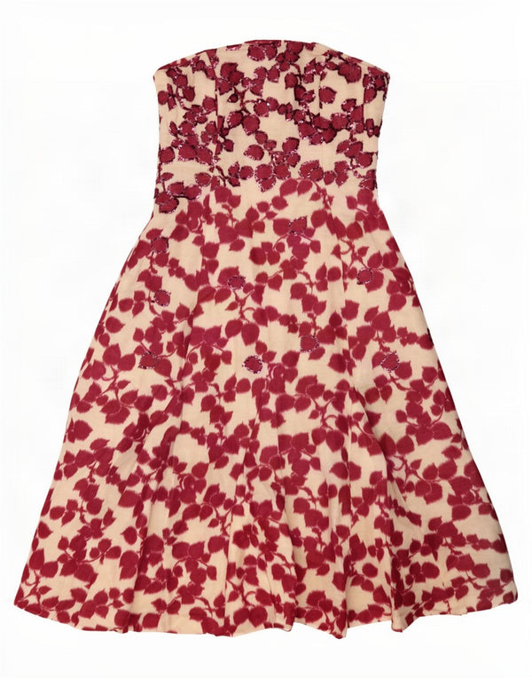 Rochie fără bretele pentru femei Coast UK 12 Medium Burgundy In Floral