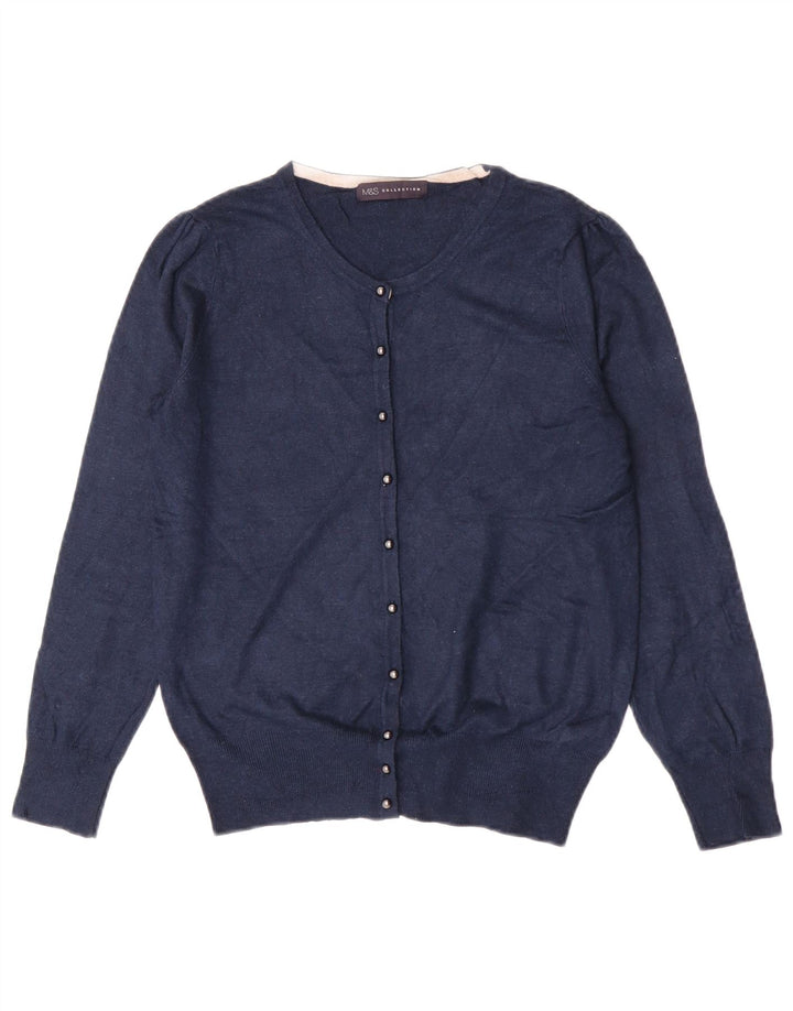 Pulover cardigan pentru femei Marks & Spencer UK 12 Medium Bleumarin Viscoză