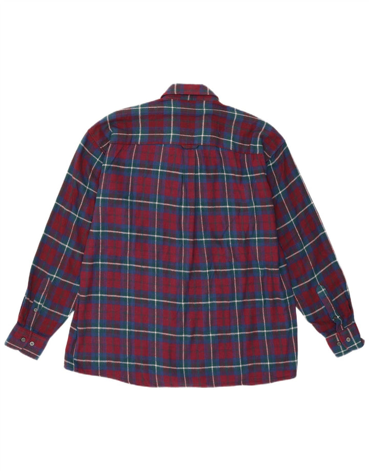 Cămașă de flanel pentru bărbați Gian Marco Venturi, bumbac cu carouri burgundă