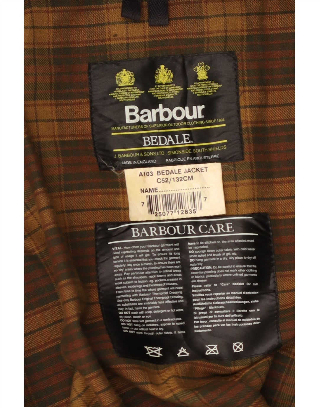 Jachetă BARBOUR Bedale pentru bărbați din bumbac cerat Mărimea 52 2XL bumbac maro