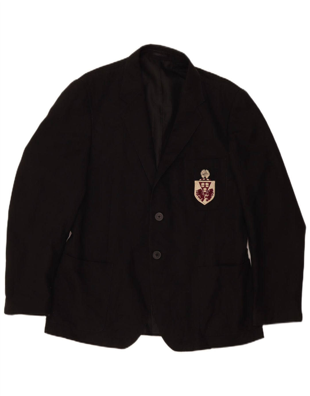 Jachetă vintage pentru bărbați cu 2 nasturi, UK 38 Poliester mediu negru