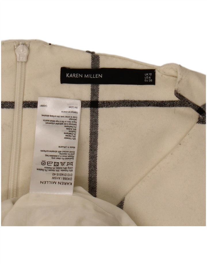 Rochie pentru femei Karen Millen, UK 10, poliester cu carouri de culoare albă