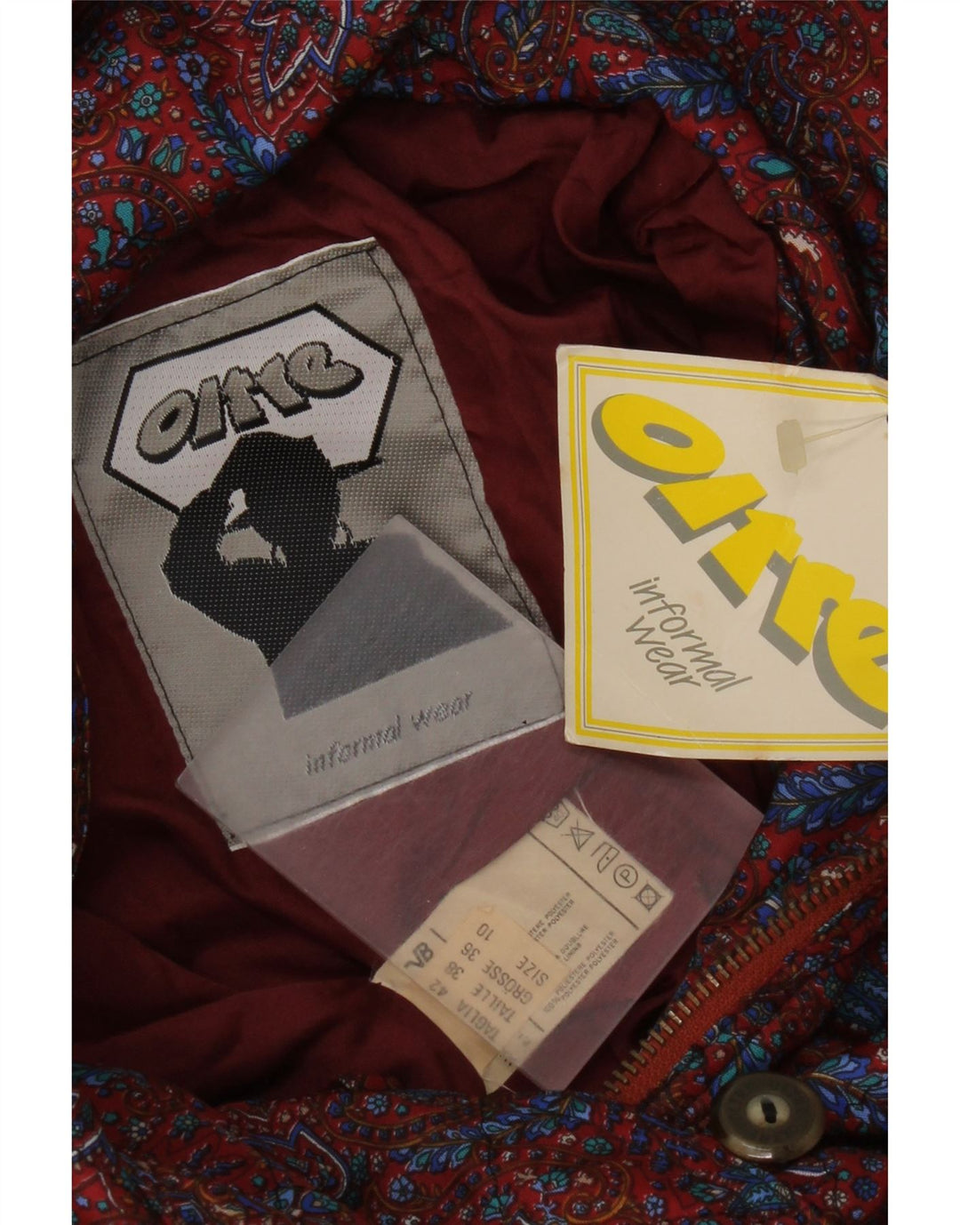 oltre Jachetă bomber supradimensionată cu glugă pentru femei UK 10 Small Red Paisley