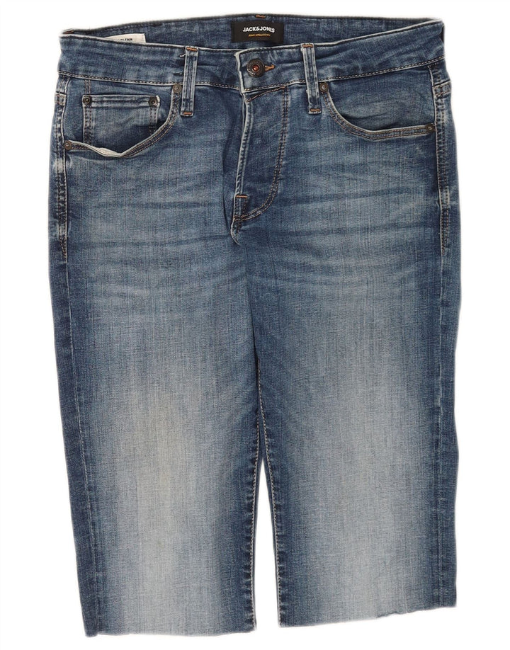 Pantaloni scurți din blugi pentru bărbați Jack & Jones W31, bumbac albastru mediu