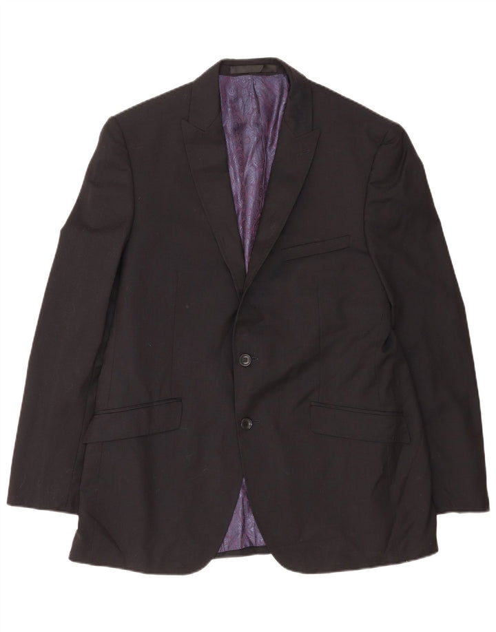 Jachetă pentru bărbați Marks & Spencer Autograph cu 2 nasturi, UK 42 XL, lână neagră