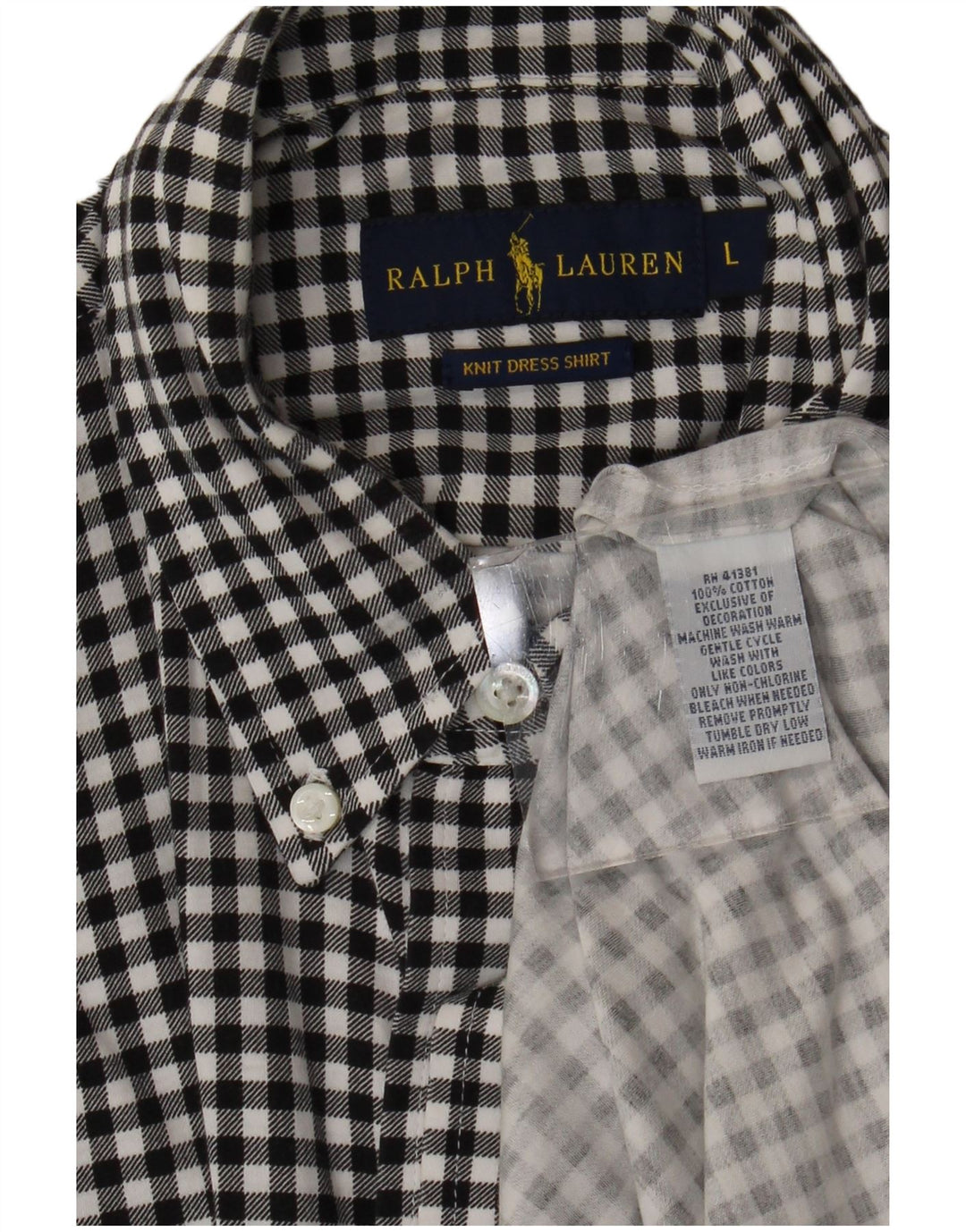 Cămașă de flanel pentru bărbați Ralph Lauren, mare, neagră, din bumbac