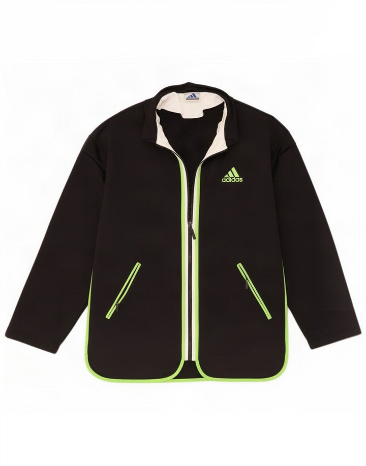 Jachetă de top pentru trening grafic Adidas pentru bărbați, mediu negru