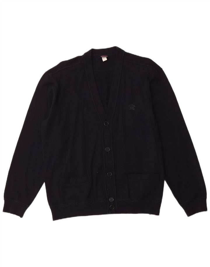 Pulover cardigan pentru bărbați PAUL & SHARK Lână mare albastru bleumarin