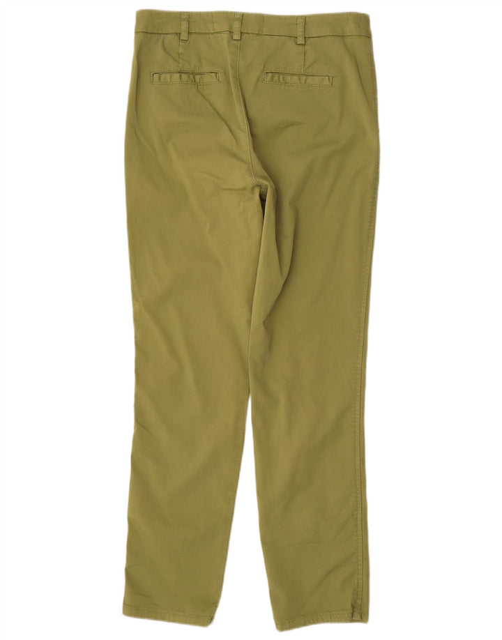 BENETTON Pantaloni chino subțiri cu talie înaltă pentru femei UK 10 Small W30 L29 Khaki