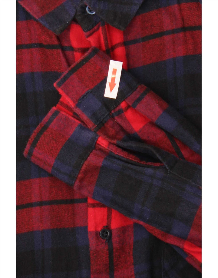 Cămașă de flanel pentru femei Zara UK 14 Medium Red Check