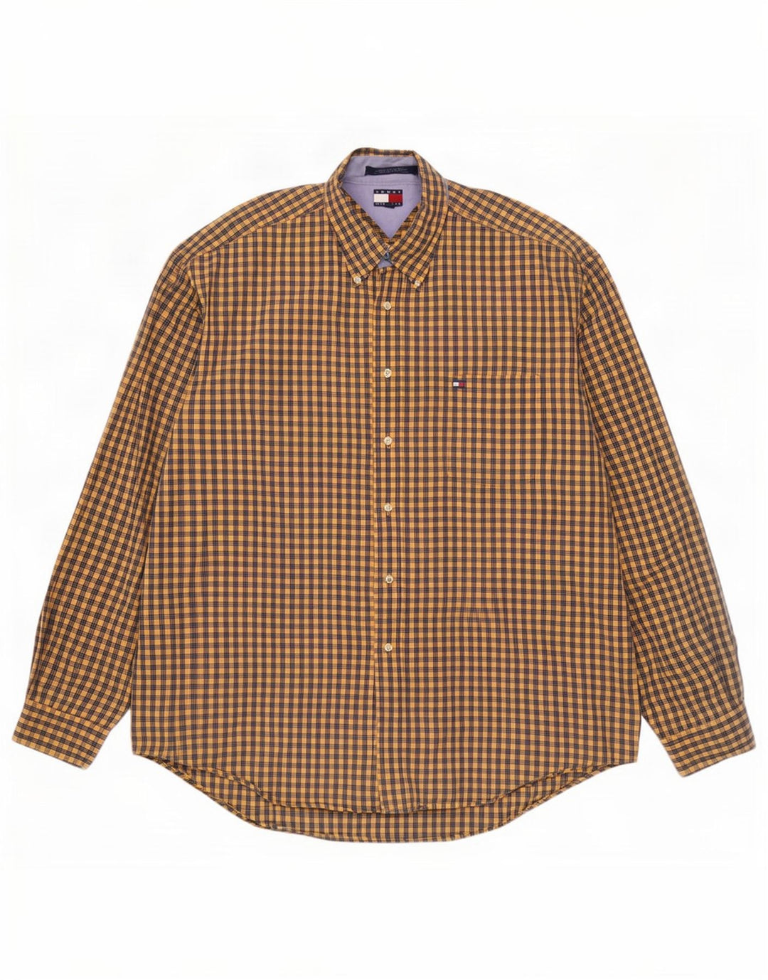 Cămașă pentru bărbați Tommy Hilfiger XL, bumbac vichy galben