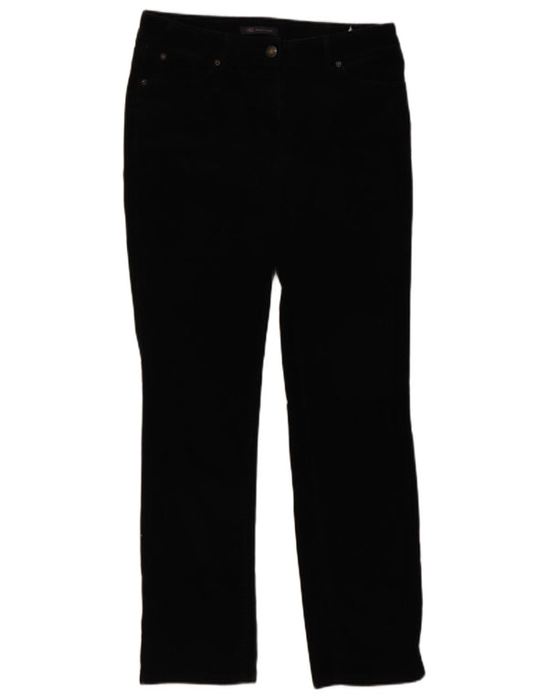 Pantaloni din velur pentru femei Marks & Spencer UK 12 Medium W30 L29 Negru