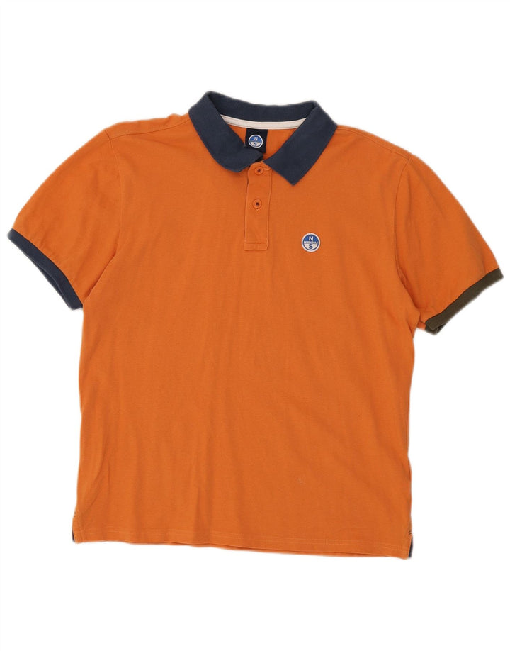 Tricou polo North Sails pentru bărbați, bumbac color-bloc portocaliu mediu